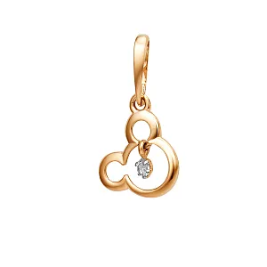 Подвеска из красного золота с фианитом