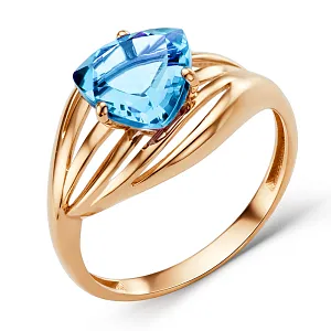 Кольцо из красного золота с swiss топазом