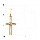 Подвеска из красного золота с бриллиантом