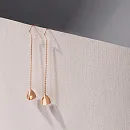 Серьги продевки из красного золота