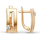 Серьги из красного золота с фианитами