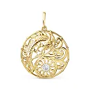 Подвеска из желтого золота с фианитом