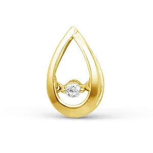 Подвеска из желтого золота с фианитом