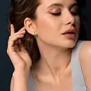 Серьги из красного золота с лондон топазами