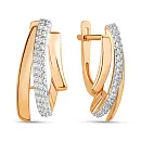 Серьги из красного золота с фианитами