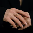 Кольцо из красного золота с фианитами