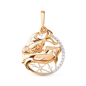 Подвеска из красного золота с фианитами