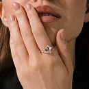 Кольцо из красного золота с фианитами