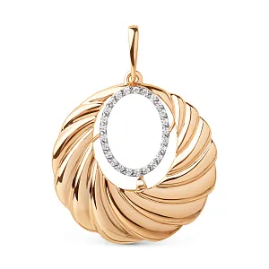 Подвеска из красного золота с фианитами