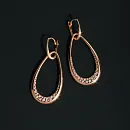 Серьги из красного золота с фианитами