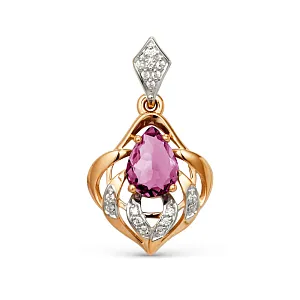 Подвеска из красного золота с корундом