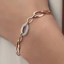 Браслет из красного золота с фианитами