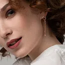 Серьги из красного золота с фианитами