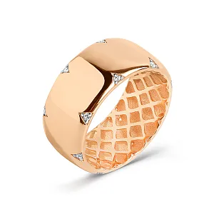 Кольцо из красного золота с фианитами