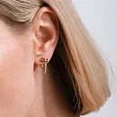 Серьги из красного золота с фианитами