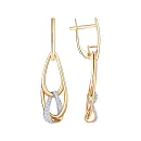 Серьги из красного золота с фианитами