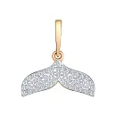 Подвеска из красного золота с фианитами