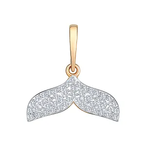 Подвеска из красного золота с фианитами