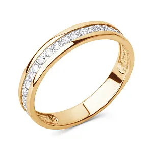 Кольцо из красного золота с фианитами