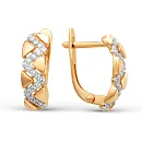 Серьги из красного золота с фианитами