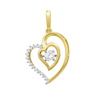 Подвеска из желтого золота с фианитами