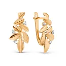 Серьги из красного золота с фианитами