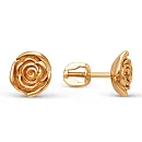 Серьги пусеты из красного золота