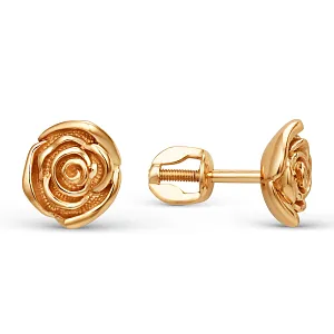 Серьги пусеты из красного золота