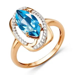 Кольцо из красного золота с топазом