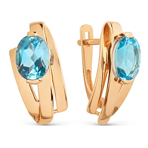 Серьги из красного золота с swiss топазами