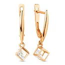 Серьги из красного золота с фианитами