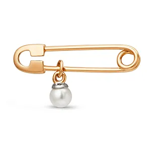 Булавка из красного золота с жемчугом