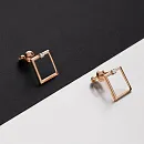 Серьги пусеты из красного золота с фианитами