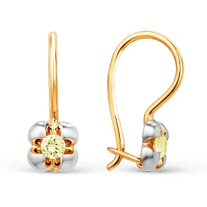 Серьги детские из красного золота