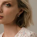 Серьги из красного золота с фианитами