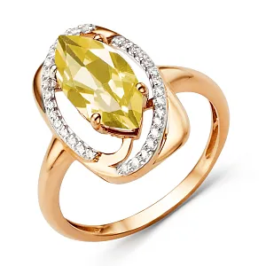 Кольцо из красного золота с цитрином