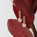 Серьги из красного золота с фианитами