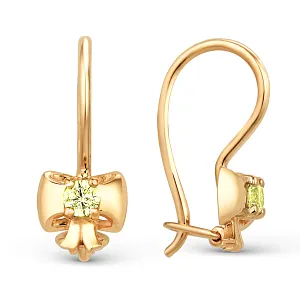 Серьги детские из красного золота