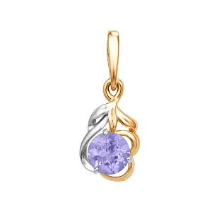 Подвеска из красного золота с аметистом