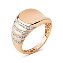 Кольцо из красного золота с фианитами