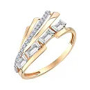 Кольцо из красного золота с фианитами