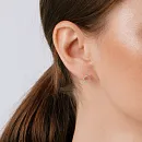 Серьги пусеты из красного золота с фианитами