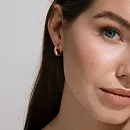 Серьги конго из красного золота с фианитами