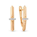 Серьги из красного золота с фианитами