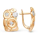 Серьги из красного золота с фианитами
