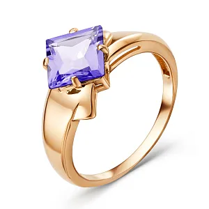 Кольцо из красного золота с аметистом