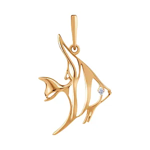 Подвеска из красного золота с фианитом