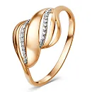 Кольцо из красного золота с фианитами