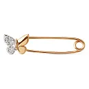 Булавка из красного золота с фианитами