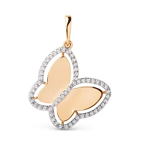 Подвеска из красного золота с фианитами